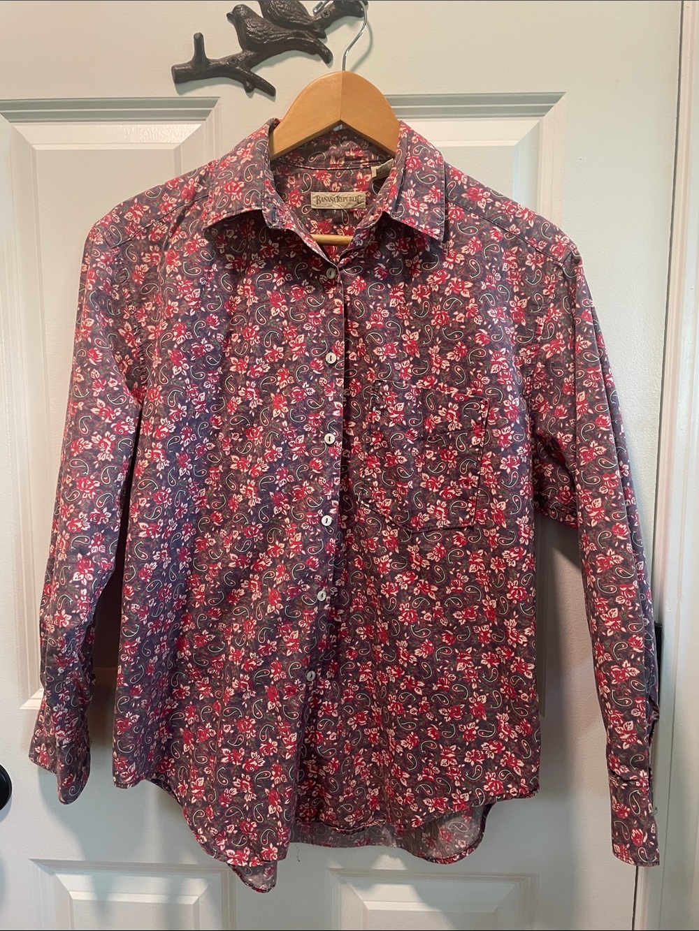 Banana Republic Floral Paisley Shirt — Purple & Pink